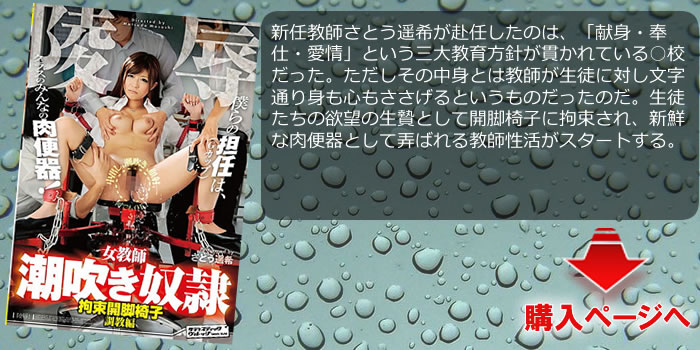 陵辱 女教師潮吹き奴隷 ～拘束開脚椅子調教編～ さとう遥希