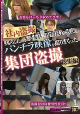 社内盗撮 美人OLのデスク下に男性社員が共謀しパンチラ映像を撮りまくった集団盗撮 総集編 パッケージ画像