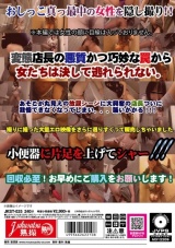 ○区都内某居酒屋 悪質店長の仕掛けた罠 店舗専用共同トイレに細工 我慢の限界で女子の立ちションおしっこ 高画質Wifiカメラ隠し撮り パッケージ画像裏