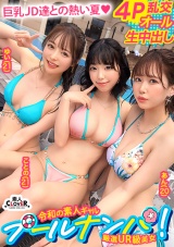 真夏しか許されない乱痴気4Pパーティー開幕！猛暑も吹っ飛ぶ猛烈ビキニ美女たちがお互いの痴態に興奮を掻き立てられハメ外し生ハメ！有り余る精力が尽き果てるまで本能開放中出しセックス！【＃CLOVER×プール×ナンパ ＃ゆち＆ことの 】 パッケージ画像