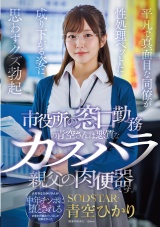 市役所の窓口勤務の青空さんは悪質なカスハラ親父の肉便器です。平凡で真面目な同僚が性処理ペットに成り下がる姿に思わずクズ勃起 青空ひかり パッケージ画像