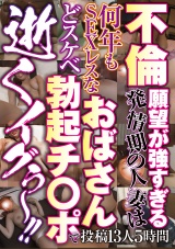 不倫願望が強すぎる発情期の人妻は何年もSEXレスなおばさん どスケベ勃起チ○ポで 逝くイグぅ～！！ パッケージ画像